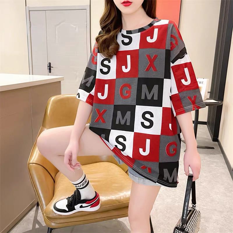 THISTLE - Oversize Tee Tshirt Wanita Model Longgar Motif SJX Full Print