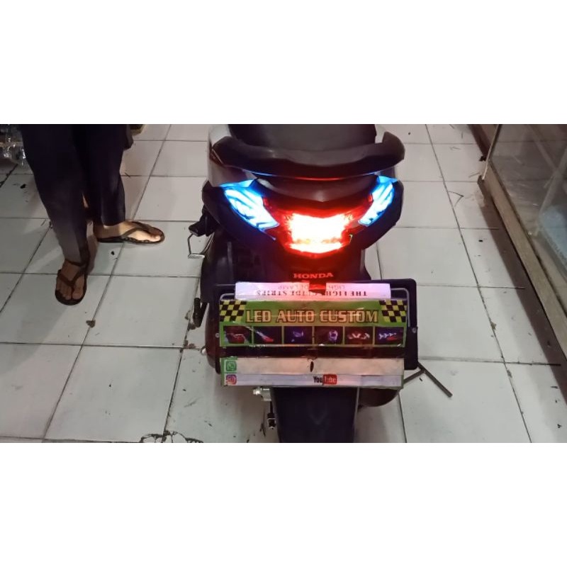 lampu stop custom beat Fi  Lazy led  led biru sen running jalan PNP