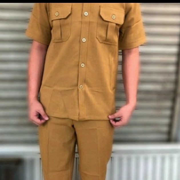 SERAGAM PNS ASN GURU KEKI LENGAN PENDEK SETELAN