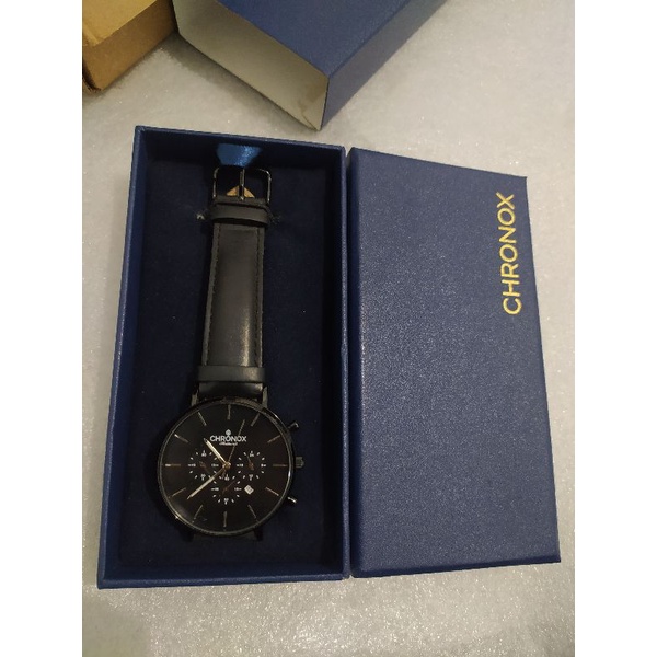 Jam tangan Chronox CX1006 everlast chronograph pria full black