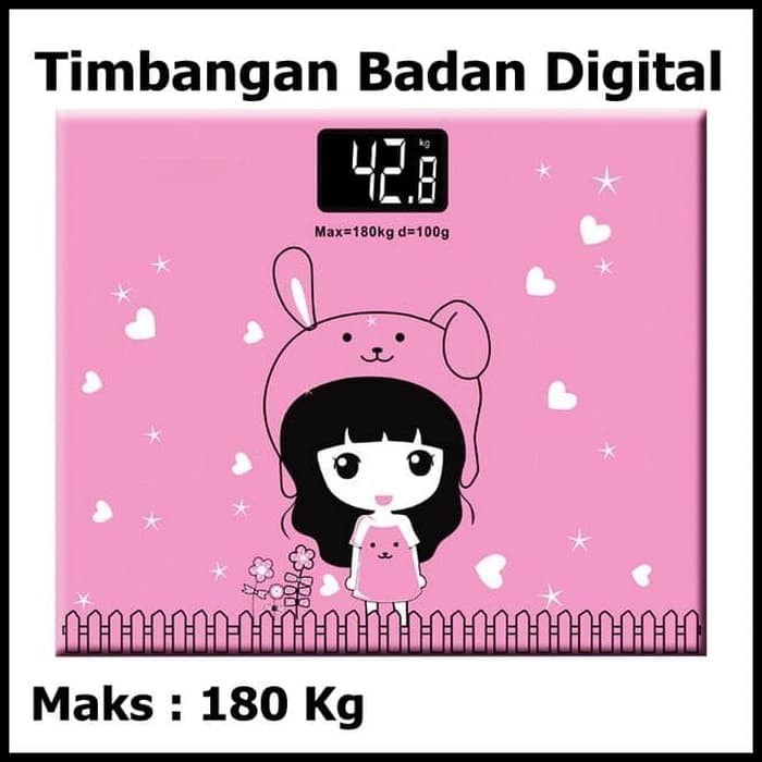 Taffware Digipounds Timbangan Badan 180Kg Mini Digital Desain Kartun 2