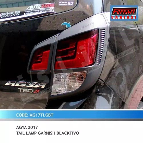 GARNISH LAMPU BELAKANG MOBIL AGYA 2017 FERRARI VARIASI