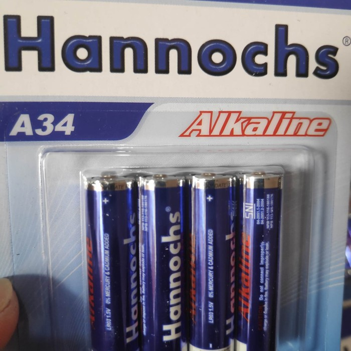 baterai Alkaline AAA isi 4 pcs HANNOCHS SERTIFIKAT