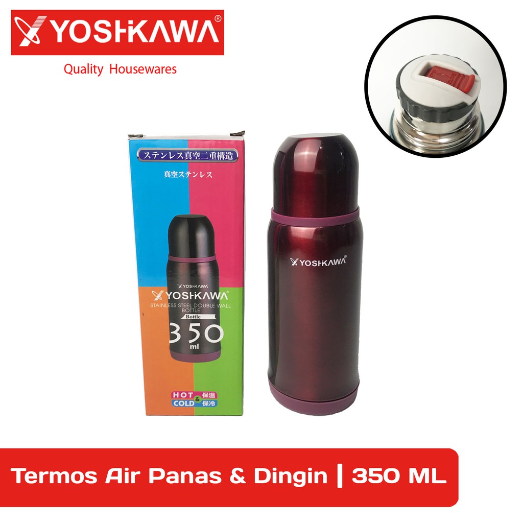 

YOSHIKAWA Termos Air Panas Dan Dingin 350 ML Botol Minum Stainless Double Wall Bottle EVL-EV102A-MER
