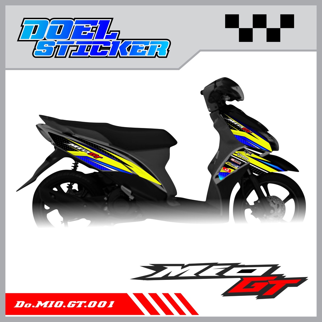 STICKER STRIPING MIO GT - STICKER STRIPING LIST VARIASI HOLOGRAM , CROME MIO GT DOEL 001