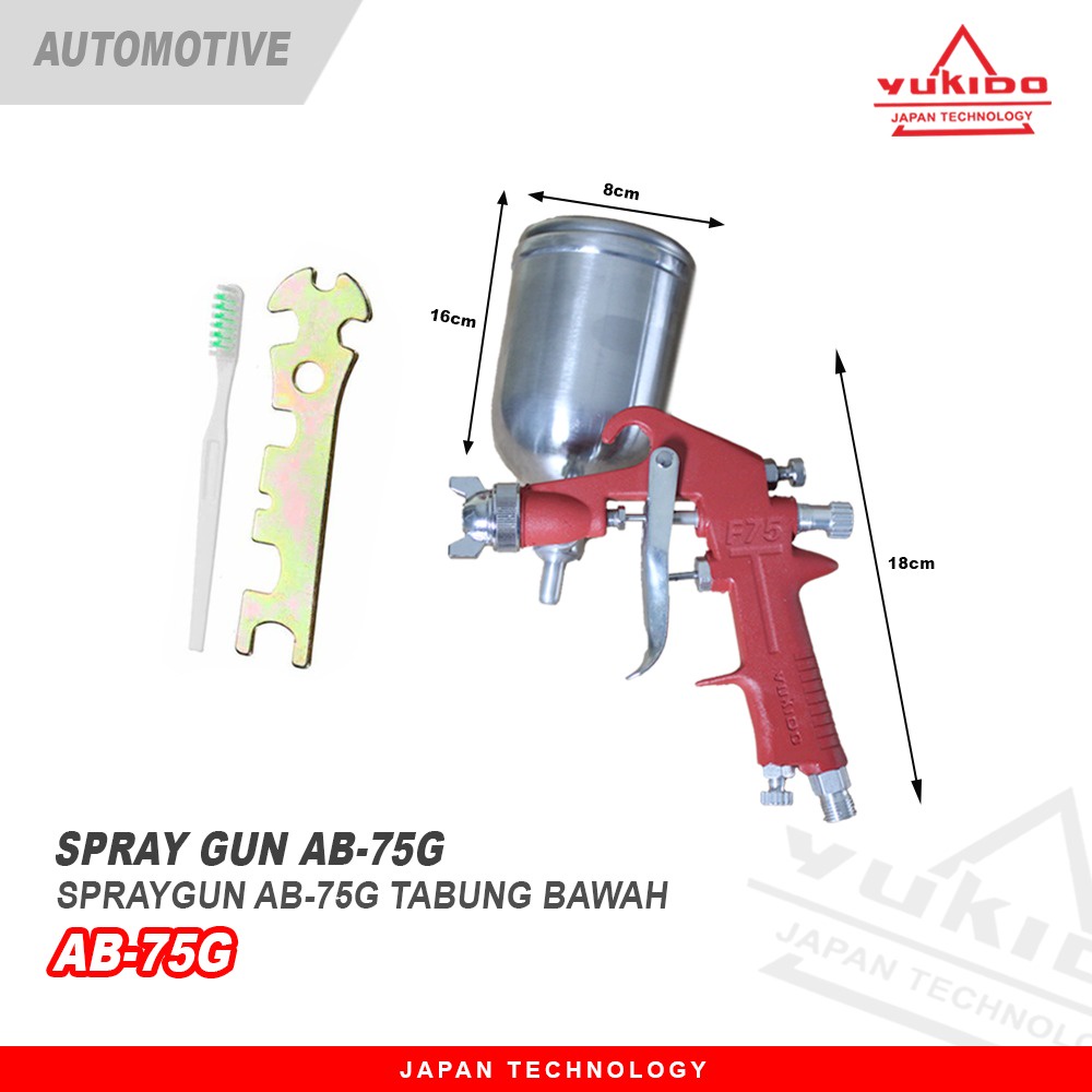 YUKIDO SPRAY GUNS F75 Tabung Atas 400CC 400ML ALAT CAT SEMPROT F75 TABUNG ATAS Alat Spray Gun Air Brush