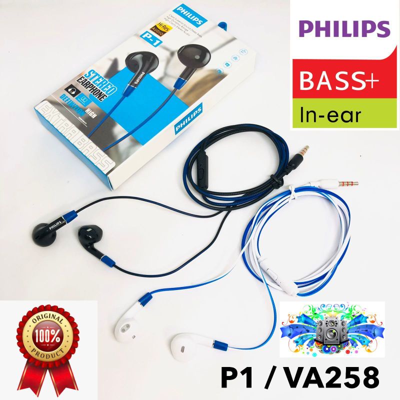 [JH] Handset Philips P1/VA258 Bass Handsfree Earphone Philips VA258
