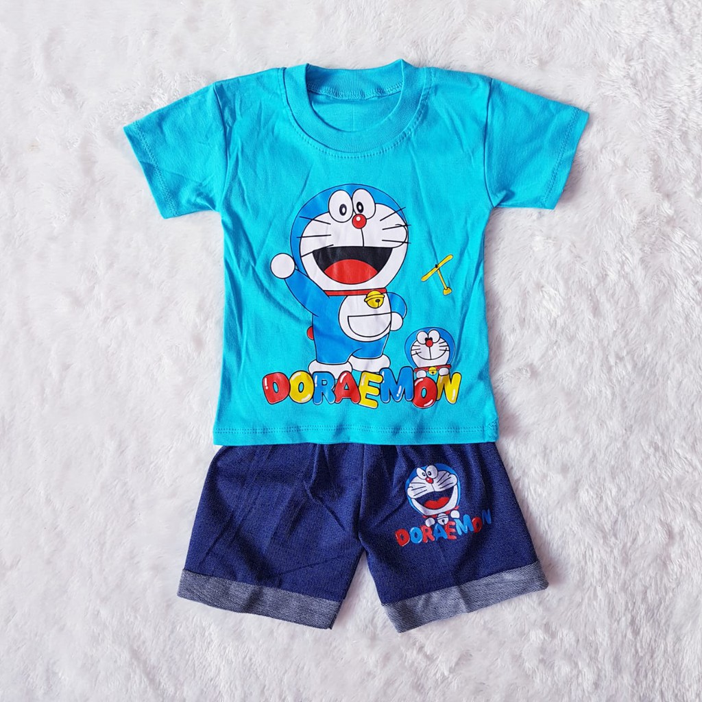 SETELAN ANAK DORAEMON CAR SPIDERMAN / CYAND.CLOTHING / SET PAKAIAN ANAK