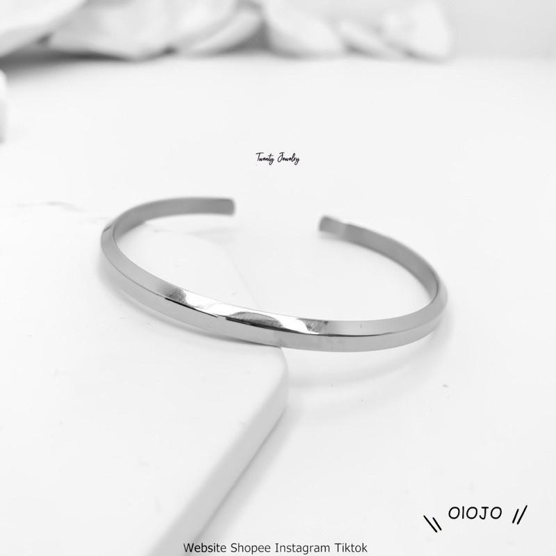 【COD】Simple Retro C Open Bracelet Pasangan  Fashion Gelang Persahabatan