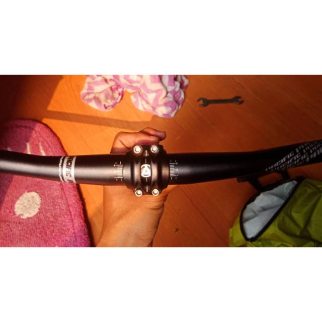 stem dan handlebar / stir / stang serta handgrip sepeda merk pacific original alloy 6061