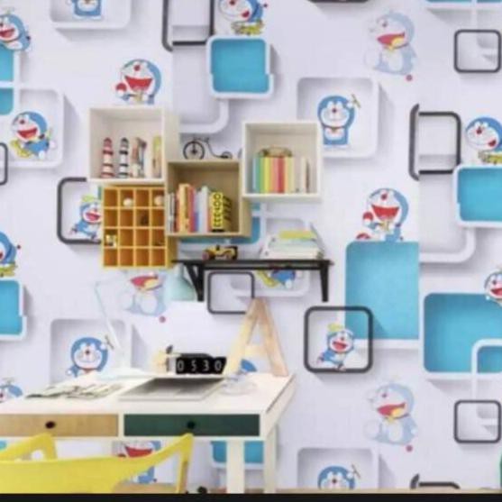 Terbaik Walpaper dinding kamar  motif  doraemon  3d kotak 