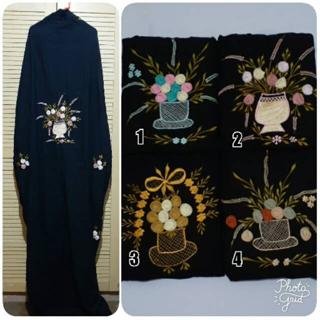 Mukena Rayon bordir motif bunga