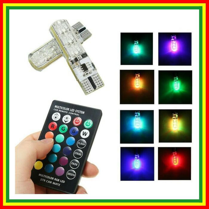 LAMPU SENJA T10 REMOT GARANSI LED SEIN SENJA REMOT T 10 RGB 16 WARNA