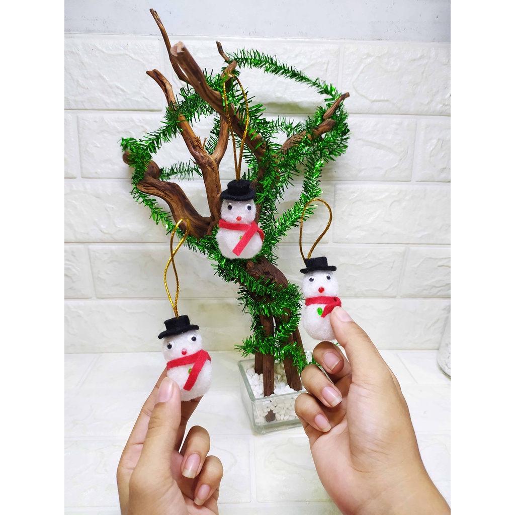 ( 3pcs) Gantungan SNOWMAN - Dekorasi Hiasan pohon Natal