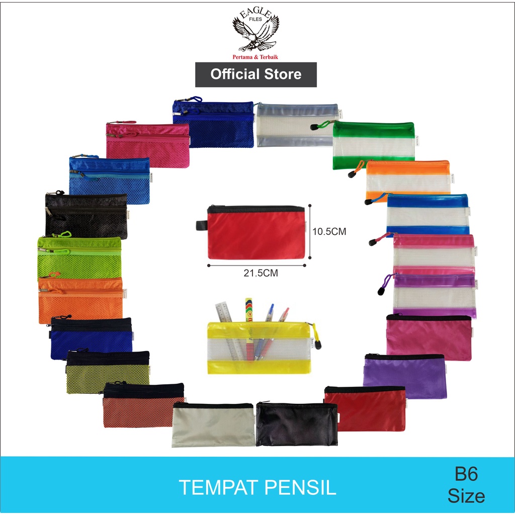 

EAGLE Zipper Pocket B6 / Tempat Pensil / Pencil Case / Document Bag