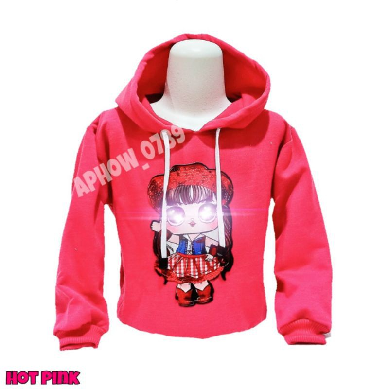 Jaket sweater Hoodie karakter anak perempuan LED LOL | USIA 2-10THN