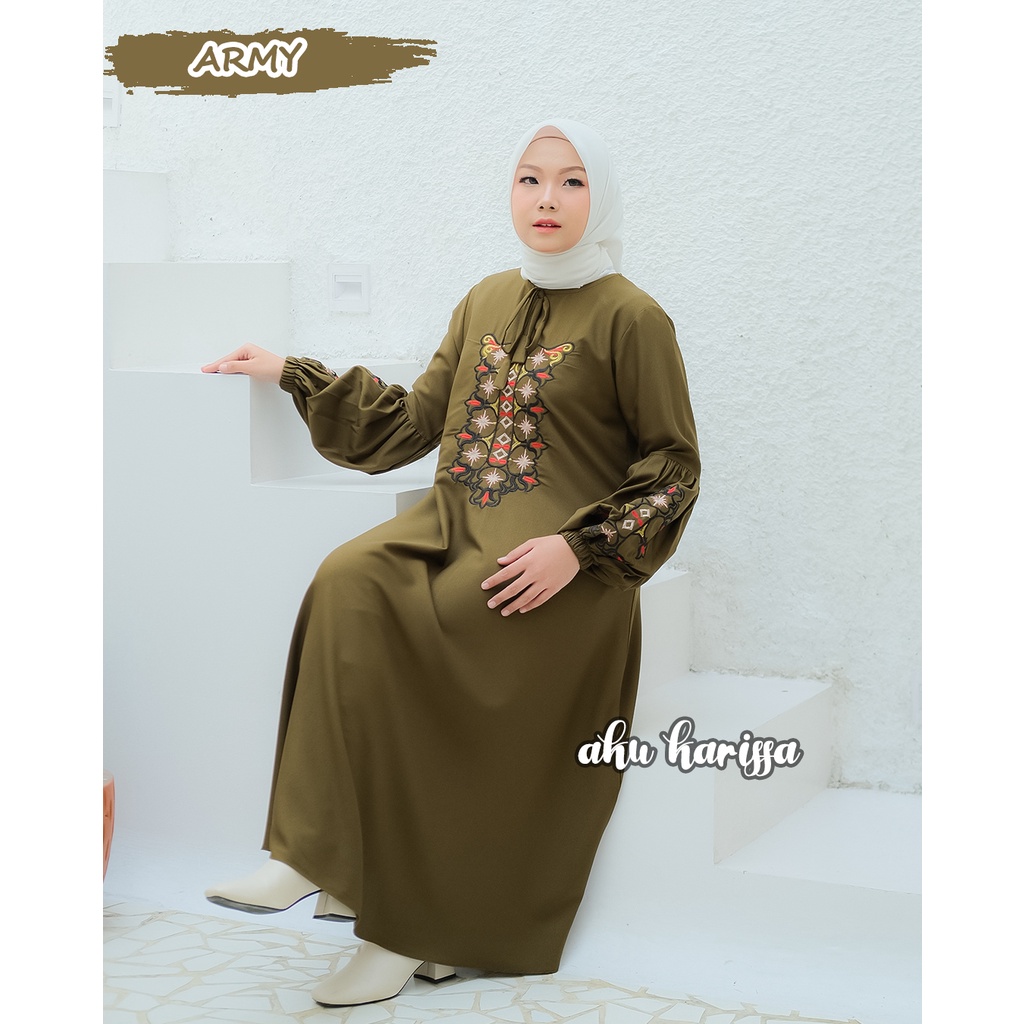 Midi Dress Bordir Terbaru Aku Karissa - Juliani Midi Dress Muslim