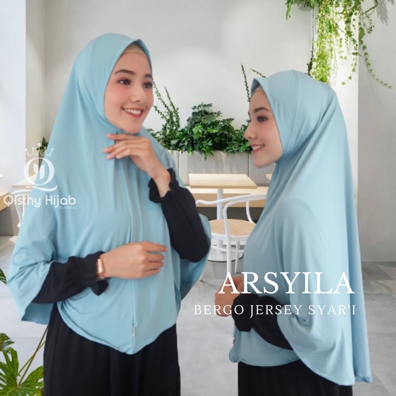 Khimar Arsyila | Khimar Instan Malay Jersey / Khimar Soft Ped Jersey / Jilbab Instan Syar’i | Hijab Menutup dada Jersey | Premium by Qisthy Hijab