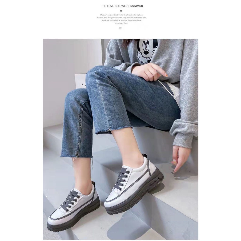 COD Sneakersdaily 2172 Sepatu Sneakers Wanita Sepatu Putih