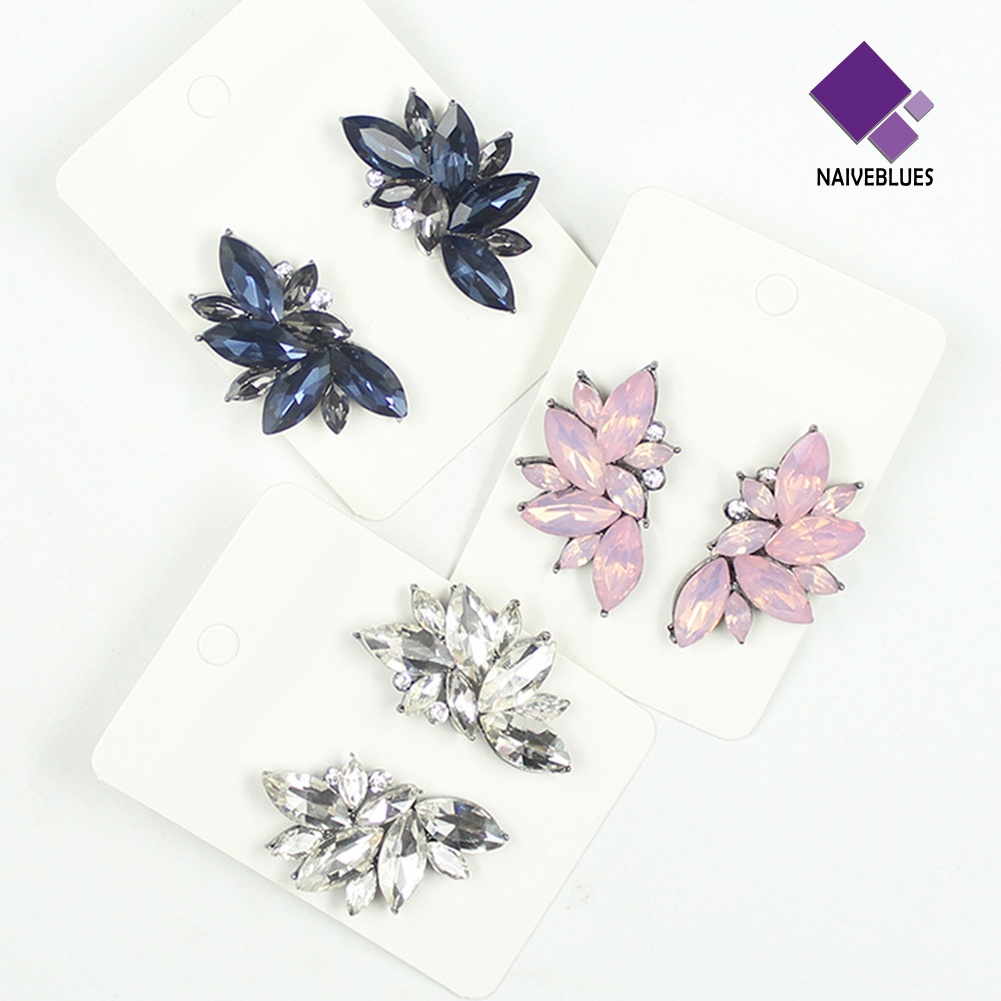 1 Pasang Anting Stud Dangle Berlian Imitasi Untuk Wanita