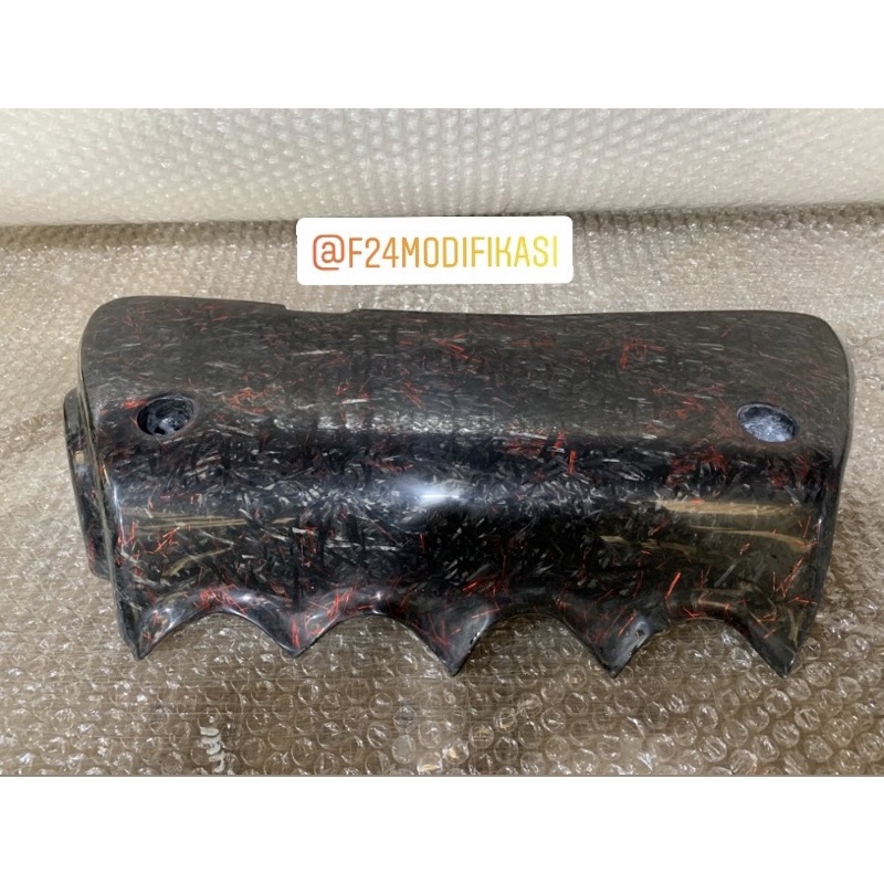 cover engine honda brio carbon forged mix red