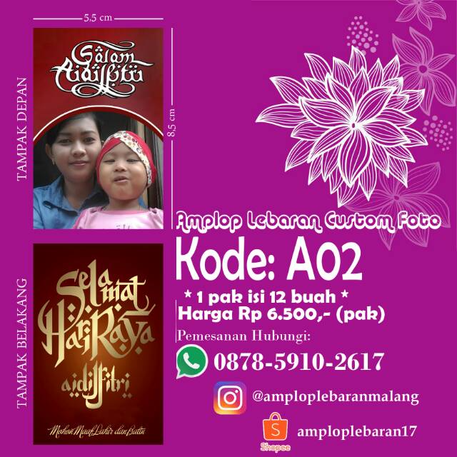 Amplop Lebaran Custom Foto