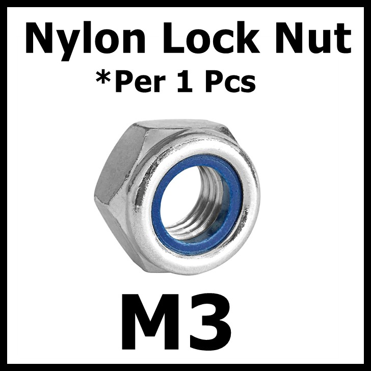 M3 Nylon Lock Nut Mur M 3 dengan Pengunci Nylon