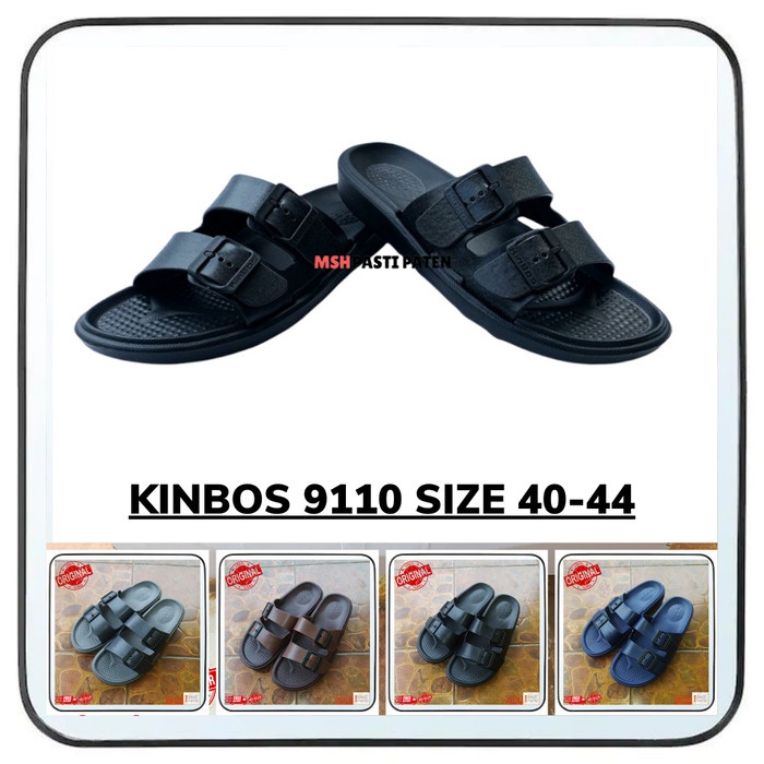 Promo terlaris sandal selop gesper pria dewasac murah bahan karet ori kinbos k9110 size 40-44