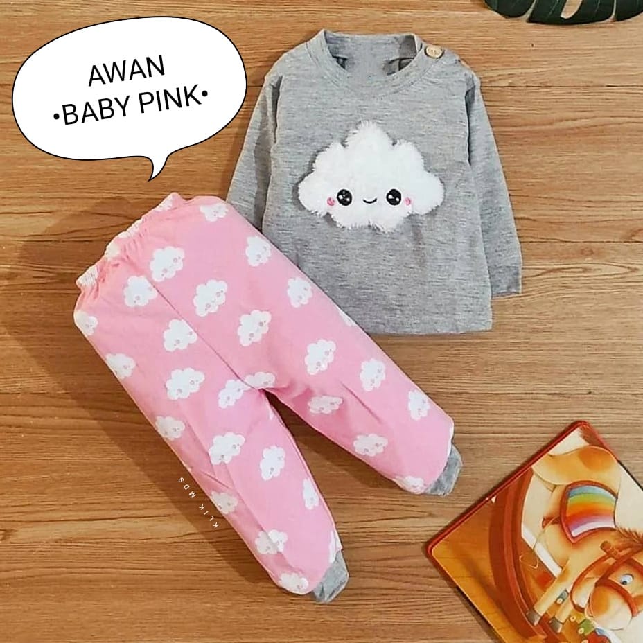 Klik Mds Baju Tidur Anak Bayi Usia 2-15 Bulan Motif Boneka Awan Piyama Anak