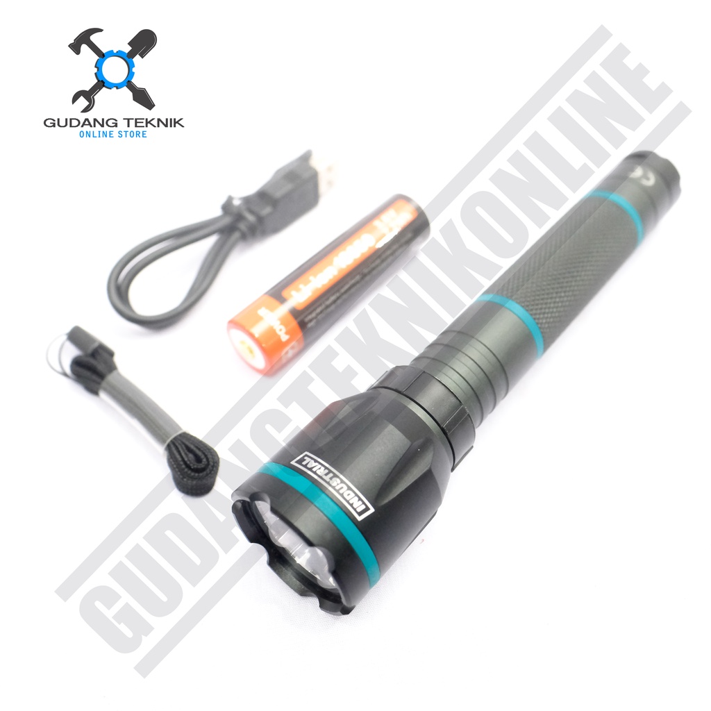 Senter Led Rechargeable TOTAL TCFL186503 / Flashlight Lampu Senter 400 Lumens TOTAL TCFL 186503 Li-ion Battery