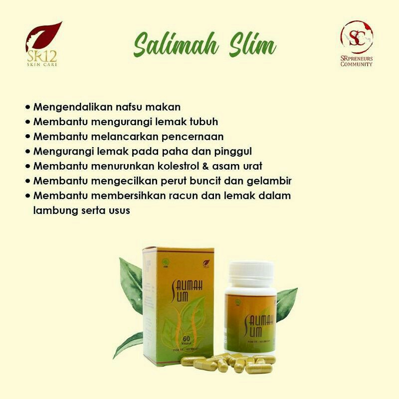 Salimah Slim Pelangsing  Obat Pelangsing Herbal  Salimah Slim Sr12 Original  Salimah Slim SR12  Obat