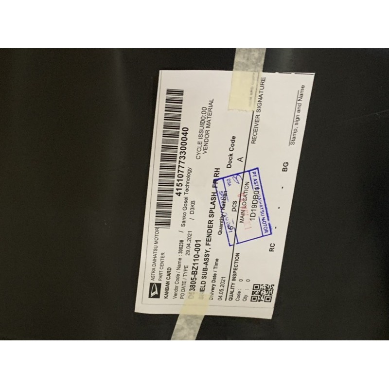 Liner Fender Depan Kanan Allnew Rush Allnew Terios 2019-2021 Original Astra 53805-BZ110-001
