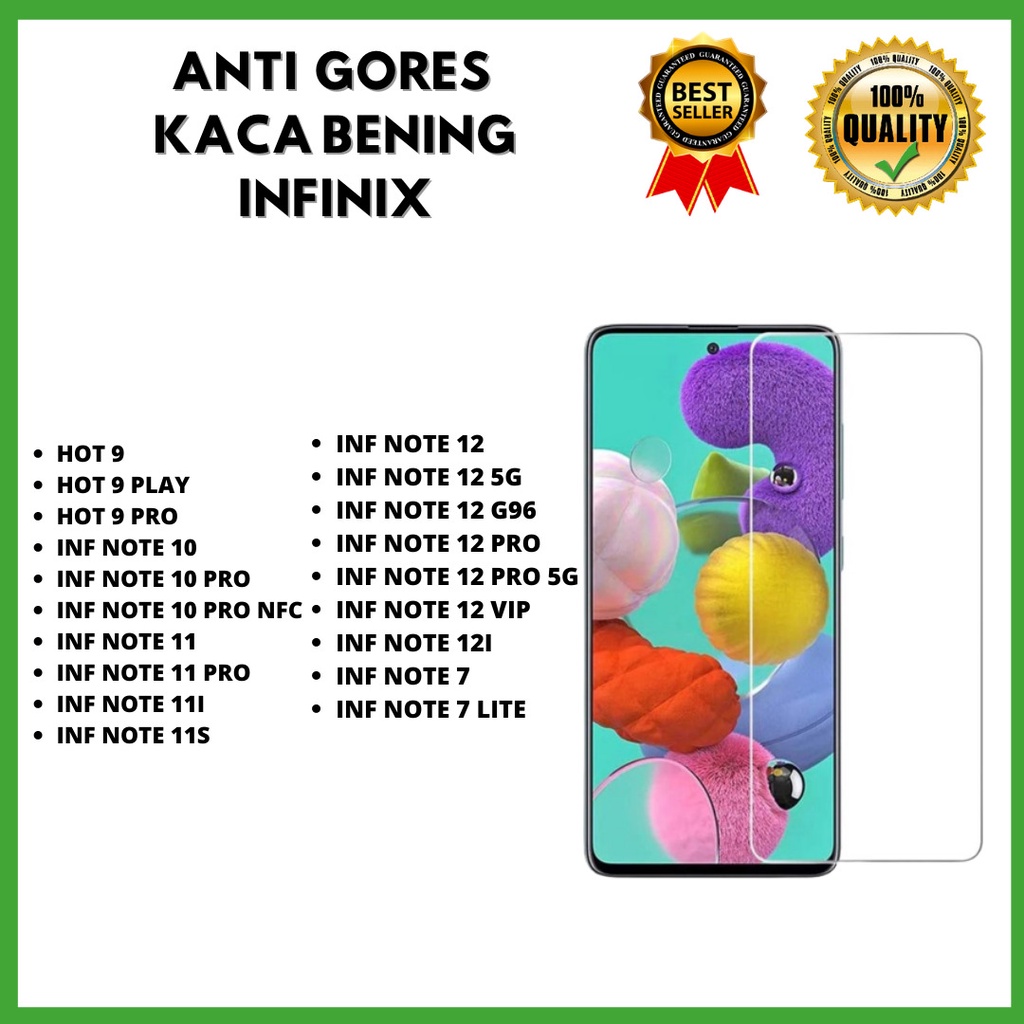 TEMPERED GLASS KACA BENING - INFINIX HOT 9-HOT 9 PLAY-HOT 9 PRO-NOTE 10-NOTE 10 PRO-NOTE 10 PRO NFC-NOTE 11-NOTE 11 PRO-NOTE 11I-NOTE 11S-NOTE 12-NOTE 12 5G-NOTE G96-NOTE 12 PRO-NOTE 12 PRO 5G-NOTE 12 VIP-NOTE 12I-NOTE 7-NOTE 7 LITE (HOKKY)