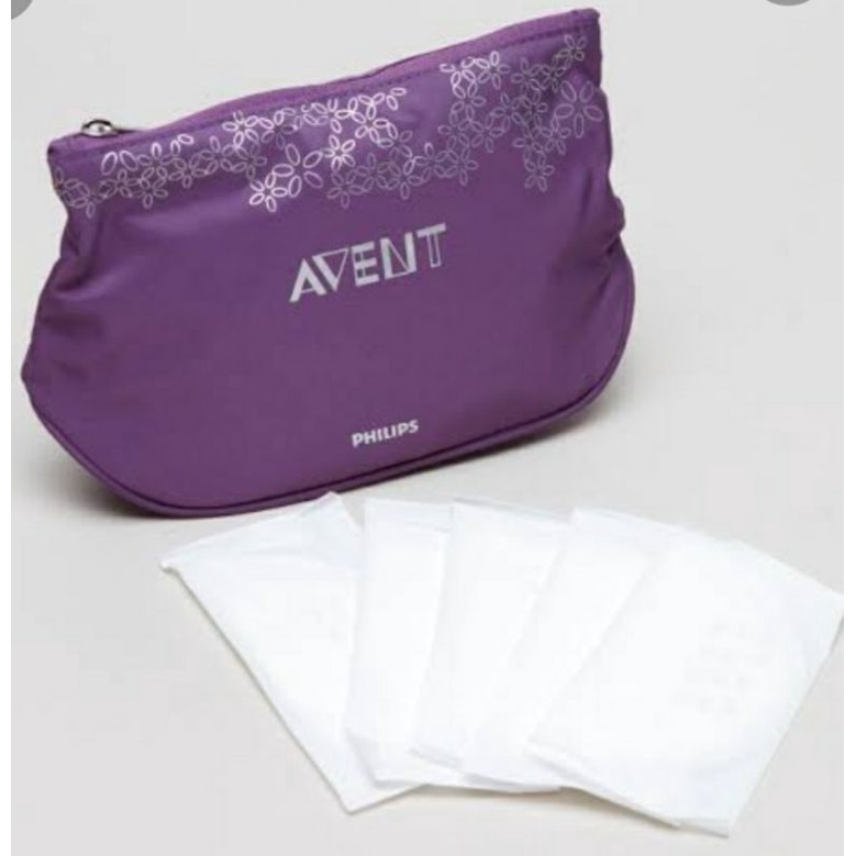 Philips Avent Pouch dan 5 Breast pad Avent Disposable / Tas perlengkapan Bayi Avent Pouch