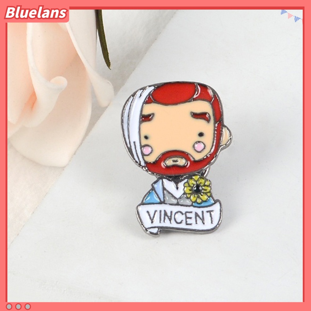 Bluelans Fashion English Letter Vincent Van Gogh Badge Alloy Brooch Pin Clothes Jewelry