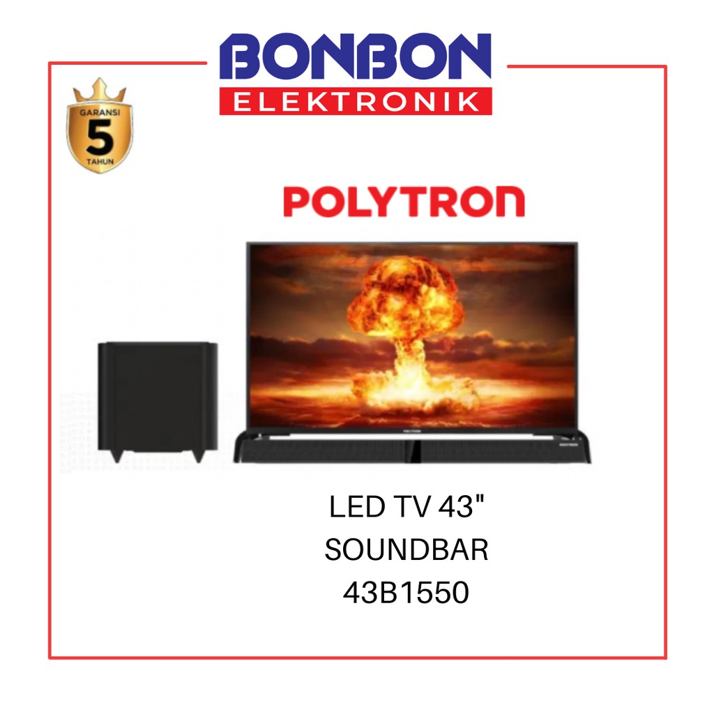 Polytron LED TV 43 Inch 43B1550 Soundbar