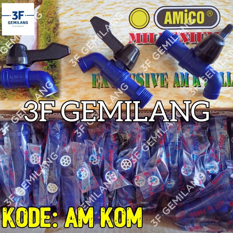 AMK-VN-3/4-Kran Keran Air PVC BOLA KUNINGAN atau ABS Uk. 3/4 BODY KECIL AMICO VINO ORIGINAL HIGH QUALITY