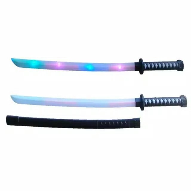 termurah mainan Samurai pedang pedangan katana plastik Cosplay ada lampu led &amp; suara