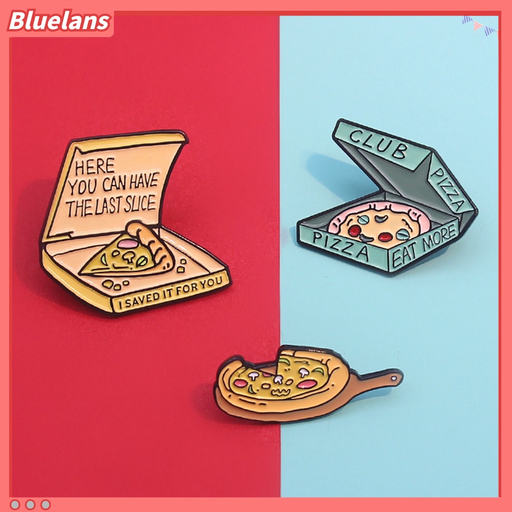 Bros Pin Enamel Bentuk Pizza Tulisan Ukir Untuk Dekorasi Tas