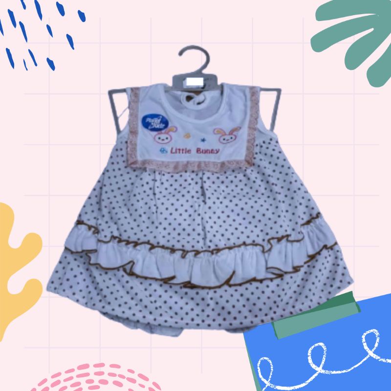 baju bayi perempuan lucu/dress bayi perempuan/baju bayi perempuan putih tanpa lengan/pendek/ baju bayi 0-6 bulan