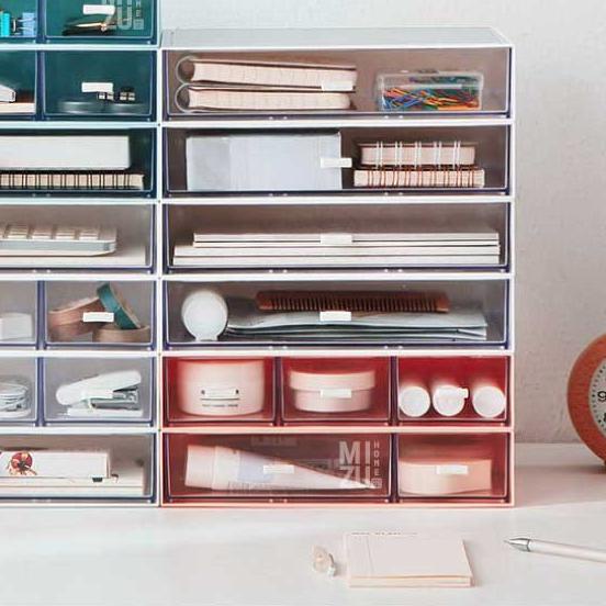 SUTAKKU Stackable Drawer Organizer Vanity Laci Organizer Susun Meja Rias Meja Kerja Rapih Cantik