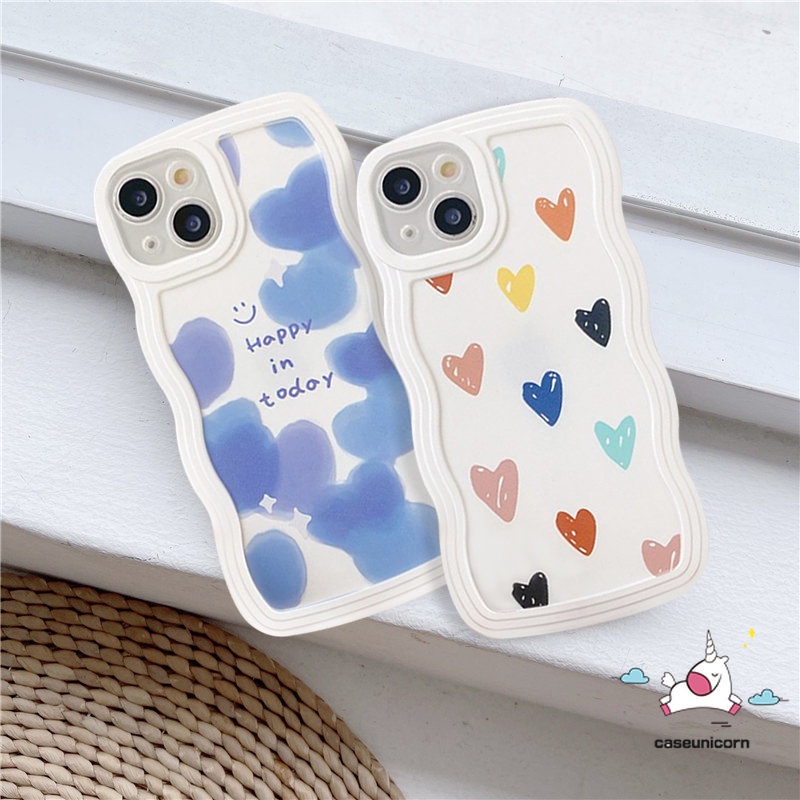 Soft Case Realme C53 10 C55 C30 C33 C12 C25 C15 C21Y C35 C25s C25Y C11 C20 C20A C3 8 8i 9 9i 7 7i 8pro 9pro+ 5s 5 5i 6i C1 Ins Fashion Cute Love Heart Wavy Edge Anti-fall Cover