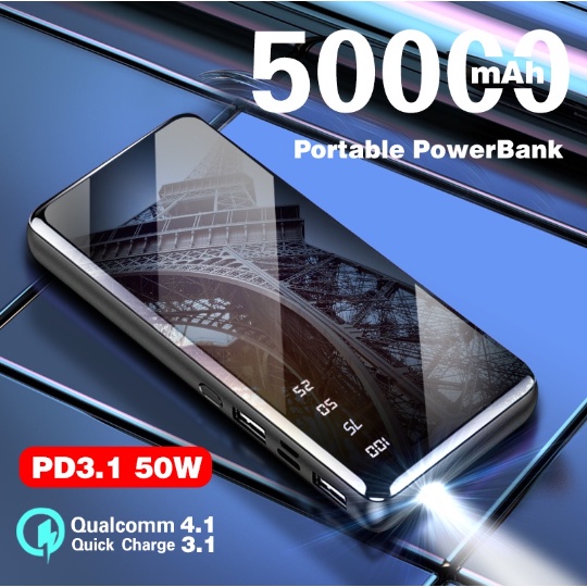 Powerbank 50000 mah High Quality 100% Super Slim Power Bank Charging Powerbank Real Capacity hohua