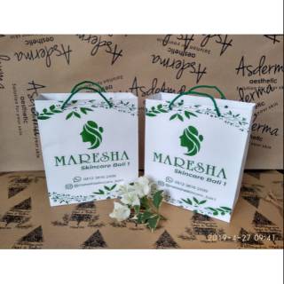 PAPERBAG PUTIH TAS  SKINCARE Bahan ivory putih agak glossy 