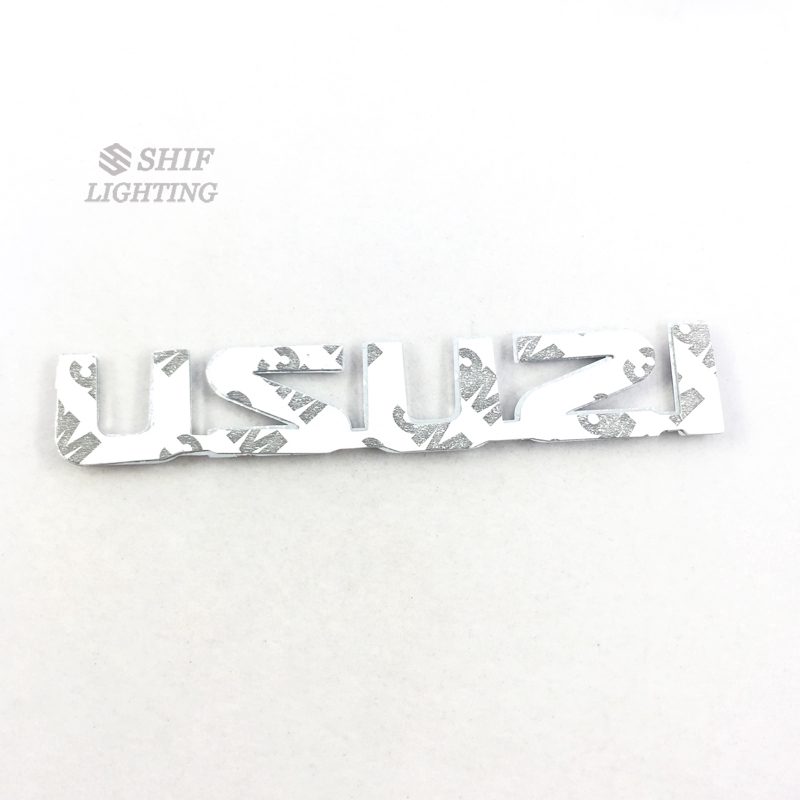 Stiker Emblem / Badge Motif Logo Isuzu Bahan ABS Chrome untuk Bagasi Belakang Mobil suzu