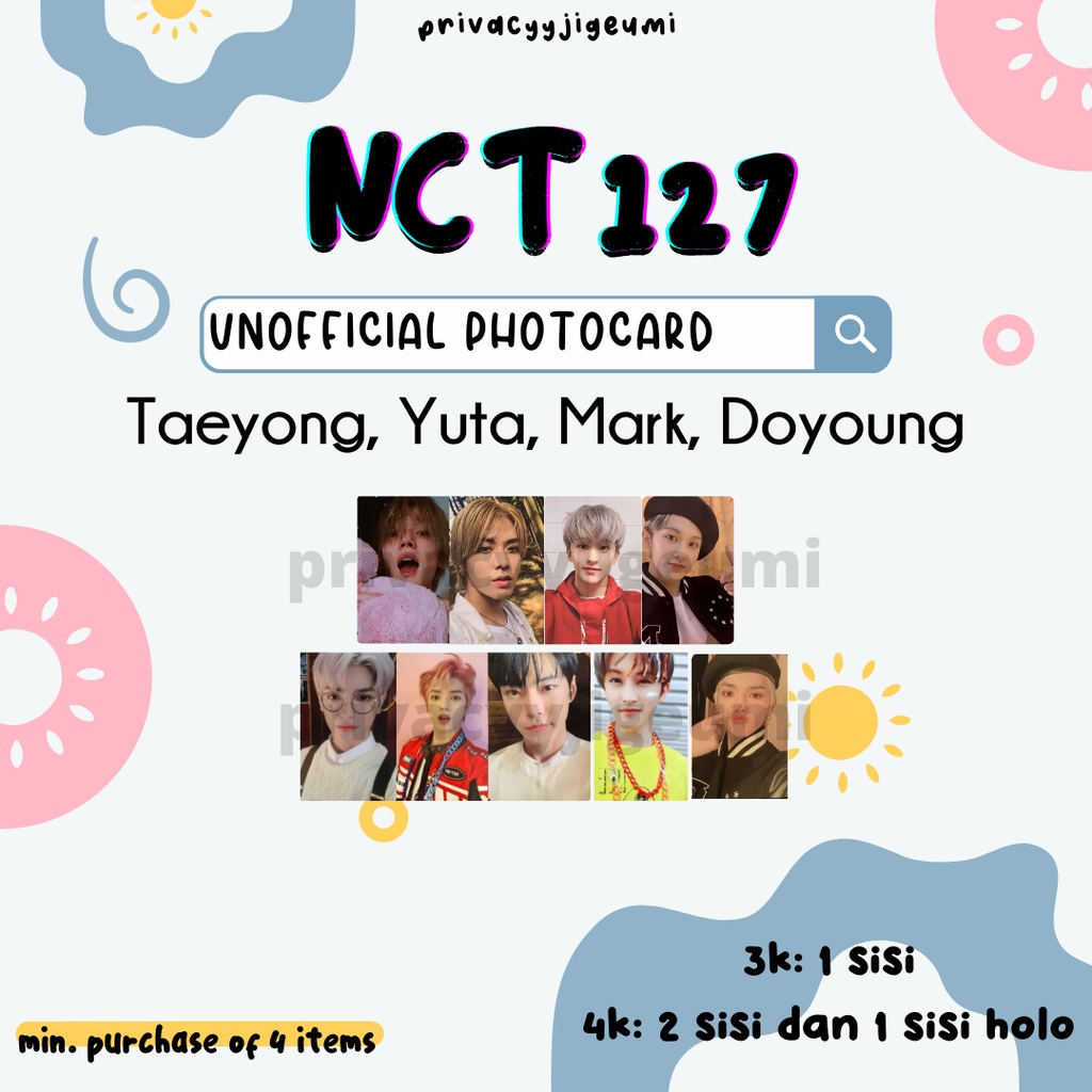 [READY] PHOTOCARD PC UNOFFICIAL NCT 127 TAEYONG YUTA MARK DOYOUNG JUMATAN RESONANCE NEO ZONE KIHNO T
