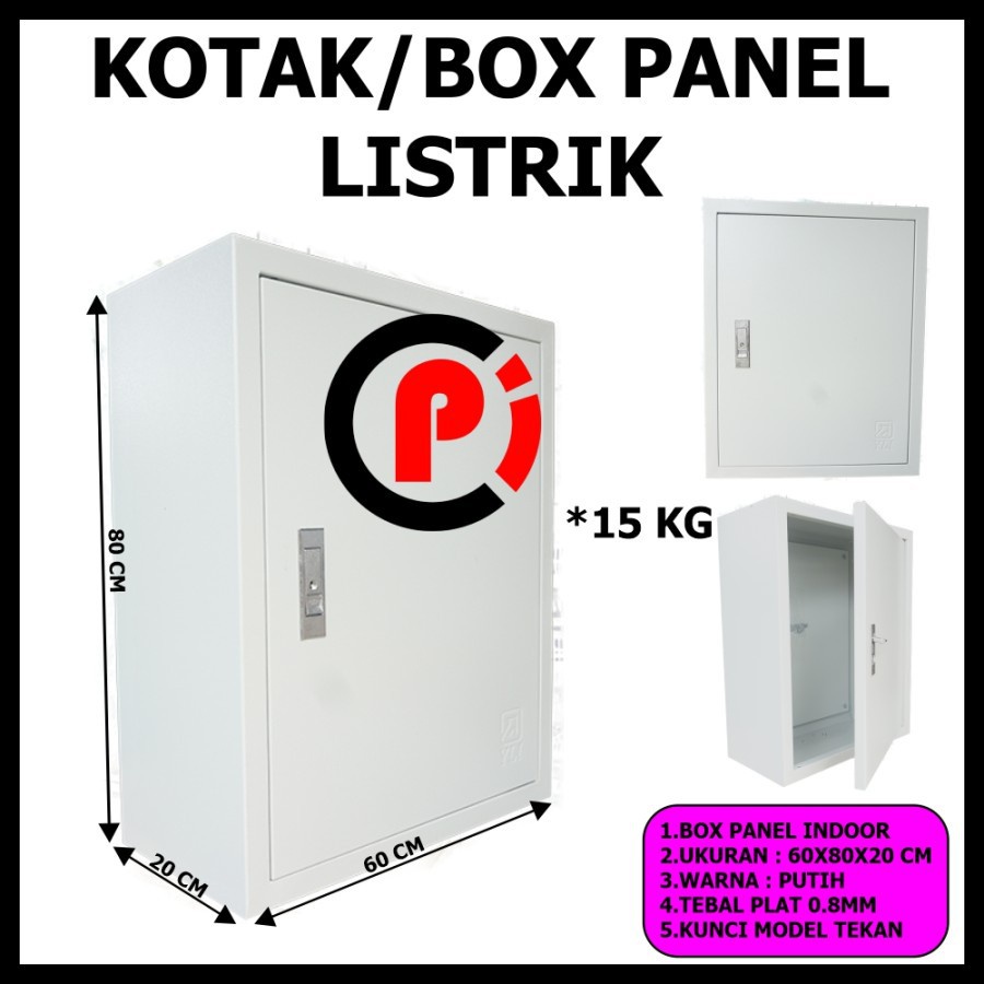 Box Kotak Panel Listrik Indoor Ukuran 80x60x20 cm bahan tebal 0.8 mm