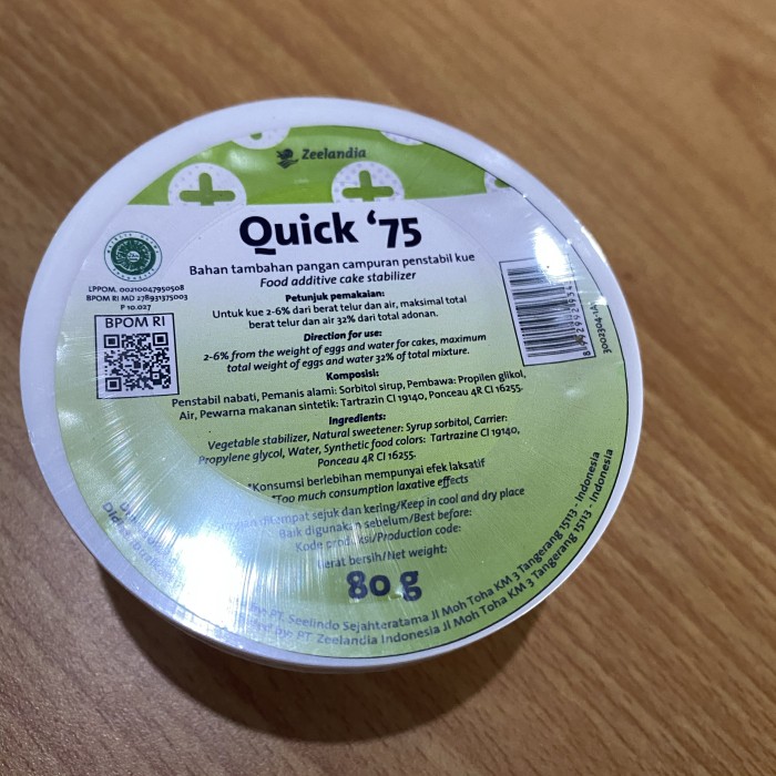

Quick 75 - 80 gr tube / cake emulsifier SP
