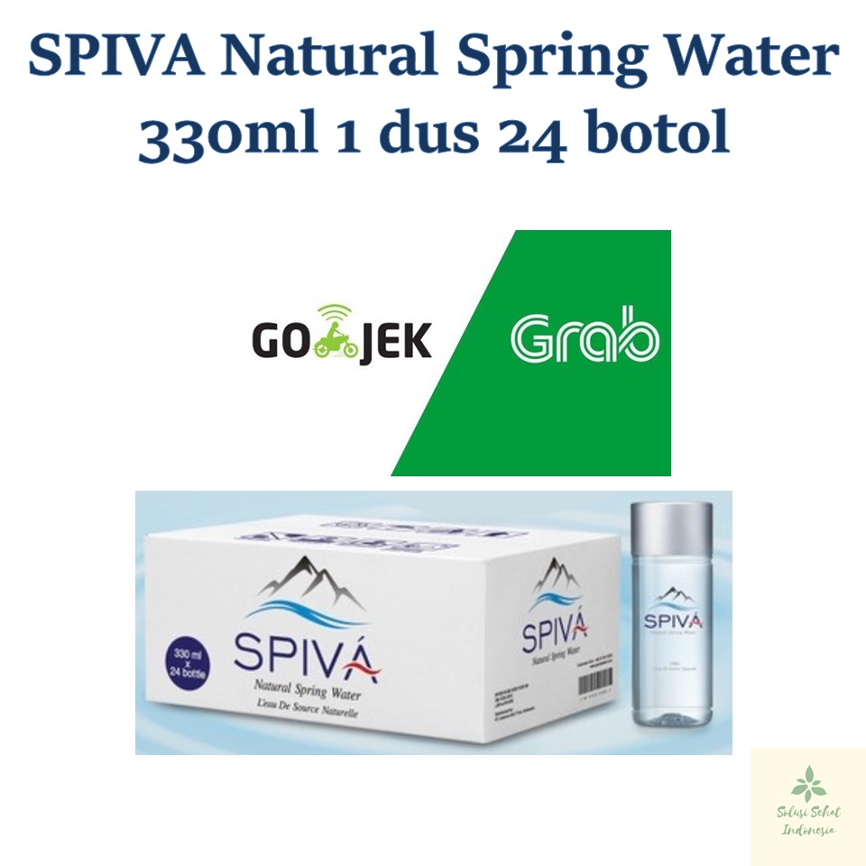 

SPIVA Natural Spring Water 330ml Air Mineral Alami 1 dus 24 botol Rejuvenating BPOM SNI Halal Gojek Grab BlueBird