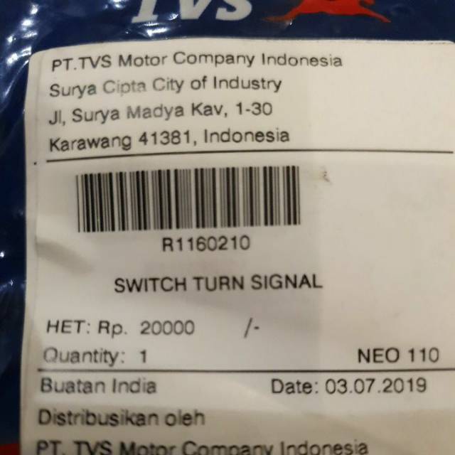 Tombol Reting Neo TVS ( switch turn signal )